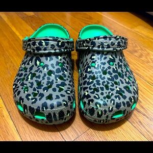 Leopard Print Camo Crocs